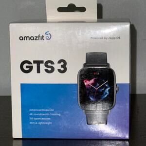 Amazfit GTS 3 Smart 1.75" Amoled Touchscreen GPS Fitness Sport Watch Black NIB